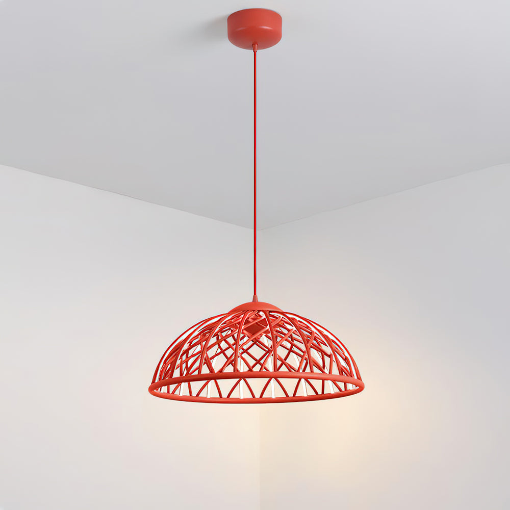 Zeela Pendant Lamp Wood-Top Textured Glass Shade - Letslighting