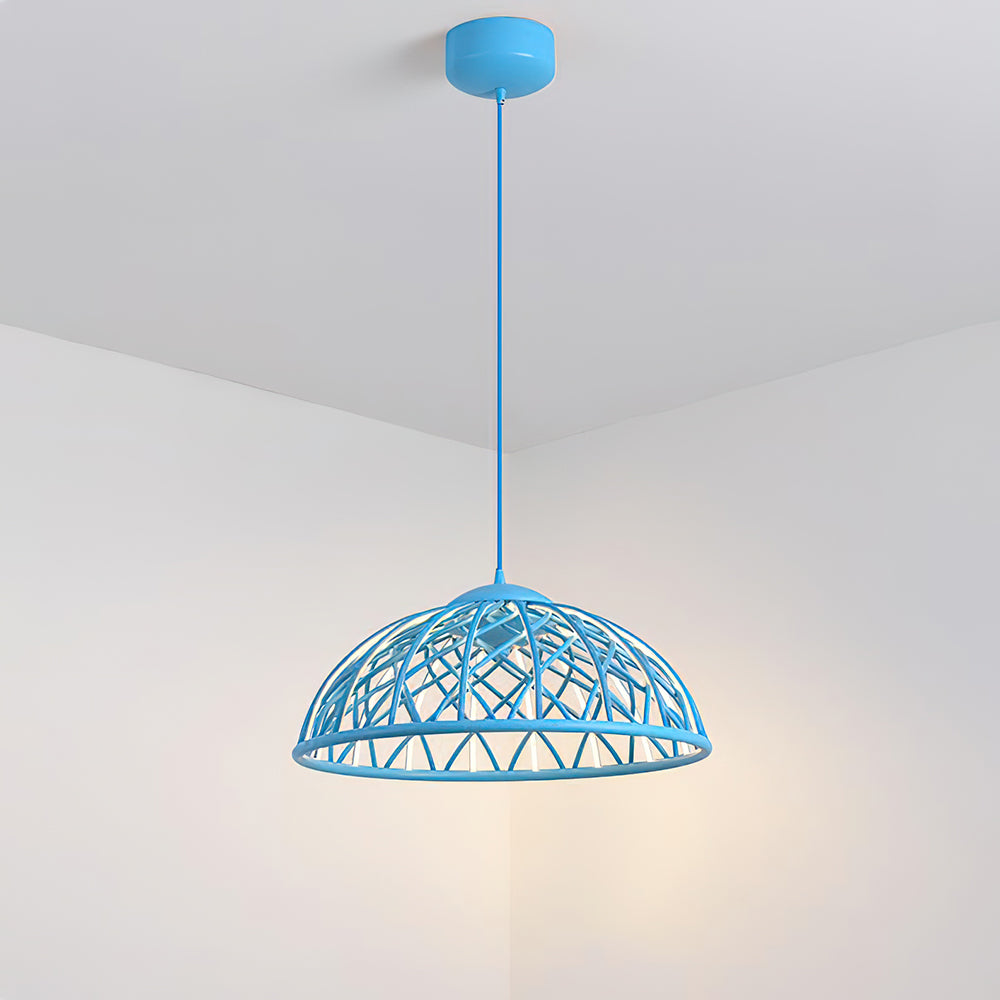 Zeela Pendant Lamp Wood-Top Textured Glass Shade - Letslighting