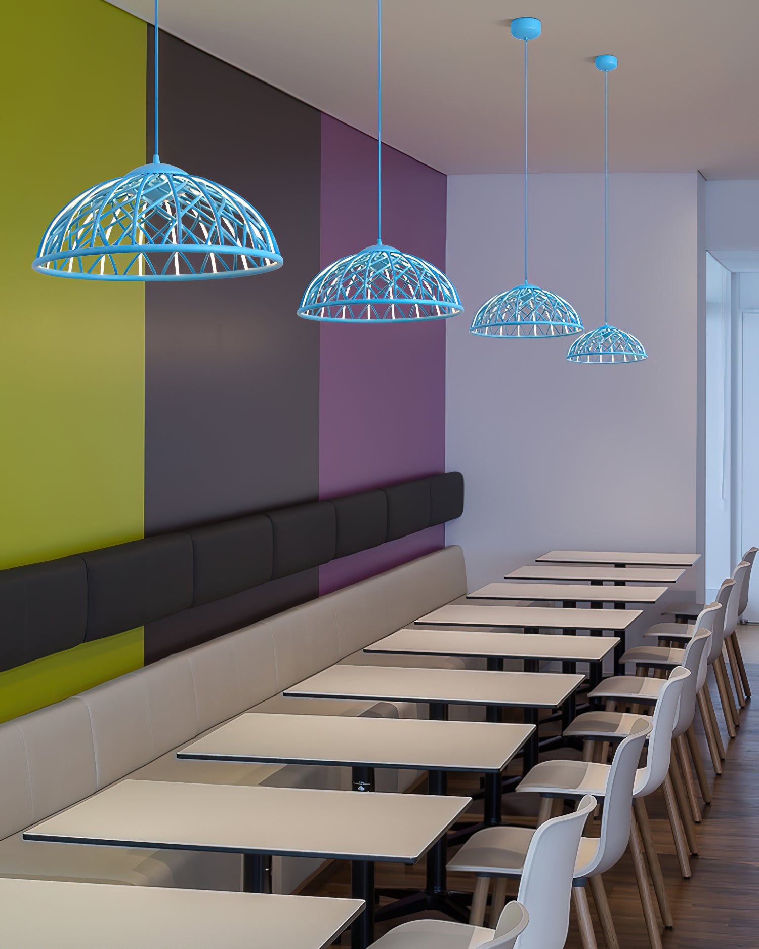 Zeela Pendant Lamp Wood-Top Textured Glass Shade - Letslighting