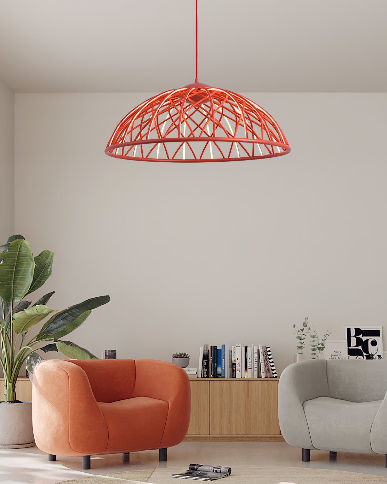 Zeela Pendant Lamp Wood-Top Textured Glass Shade - Letslighting
