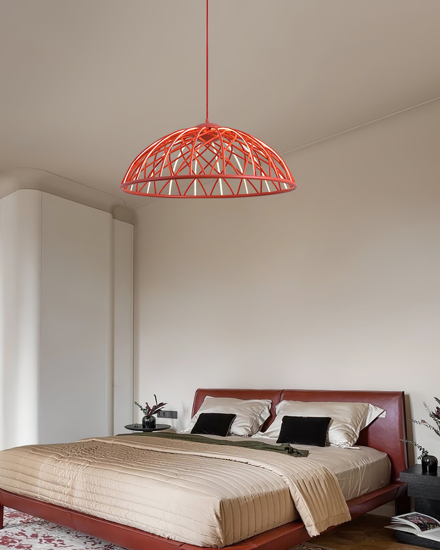 Zeela Pendant Lamp Wood-Top Textured Glass Shade - Letslighting