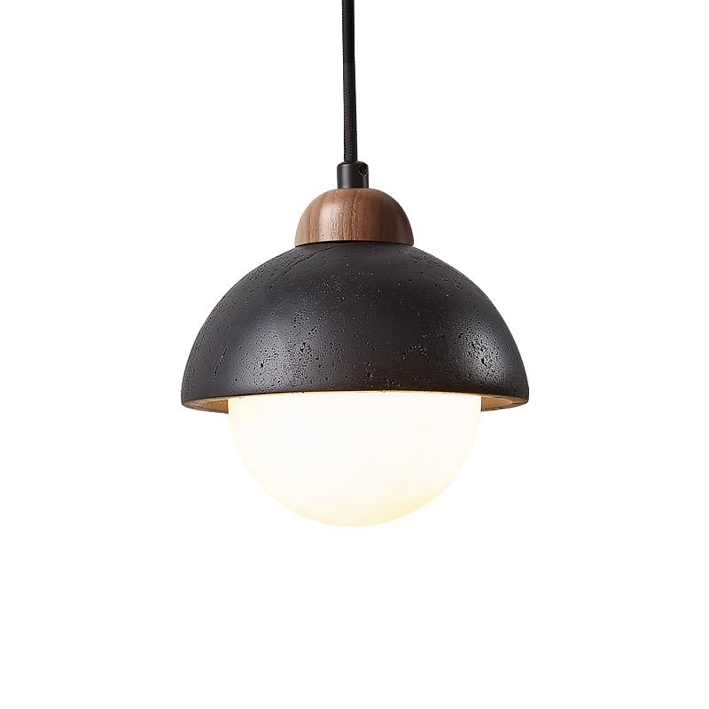 Zenith Modern Travertine & Wood Pendant Light