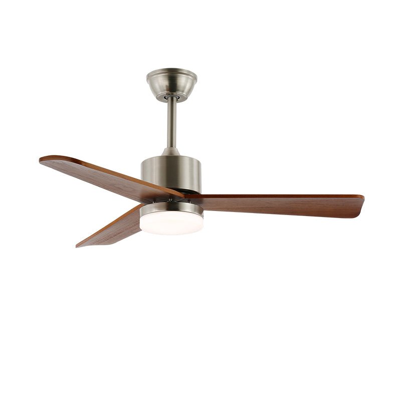 Elara Minimalist Silver Wood Ceiling Fan Light - Letslighting