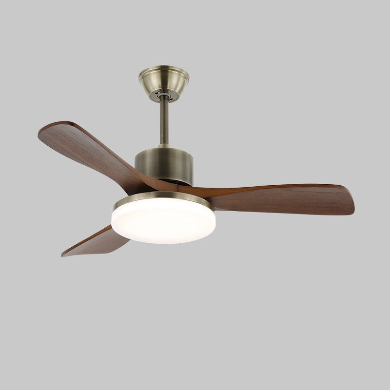 Elara Minimalist Silver Wood Ceiling Fan Light - Letslighting