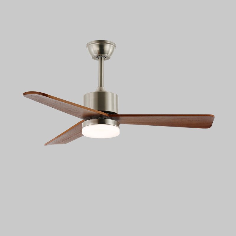 Elara Minimalist Silver Wood Ceiling Fan Light - Letslighting