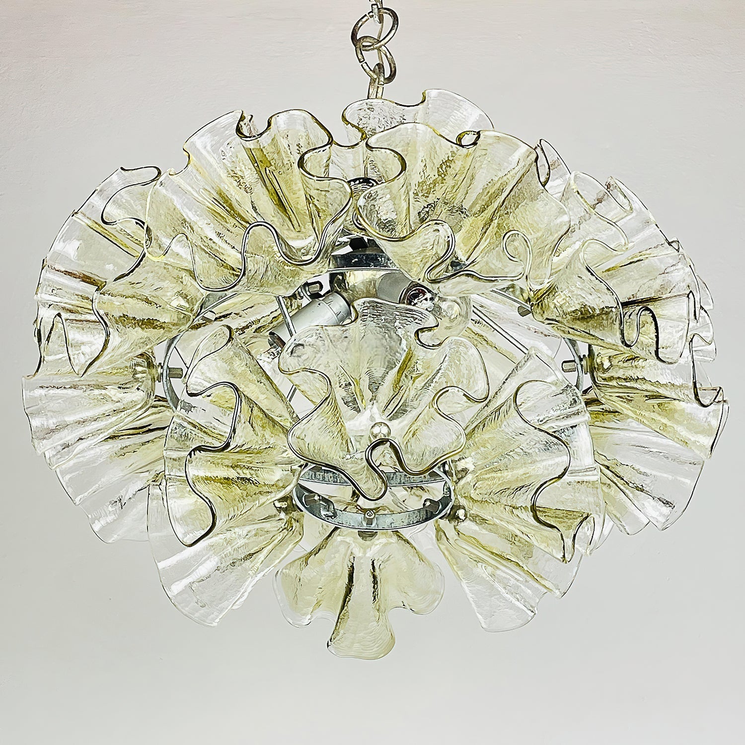Zerelle Pendant Lamp Ruffled Glass Bloom - Letslighting