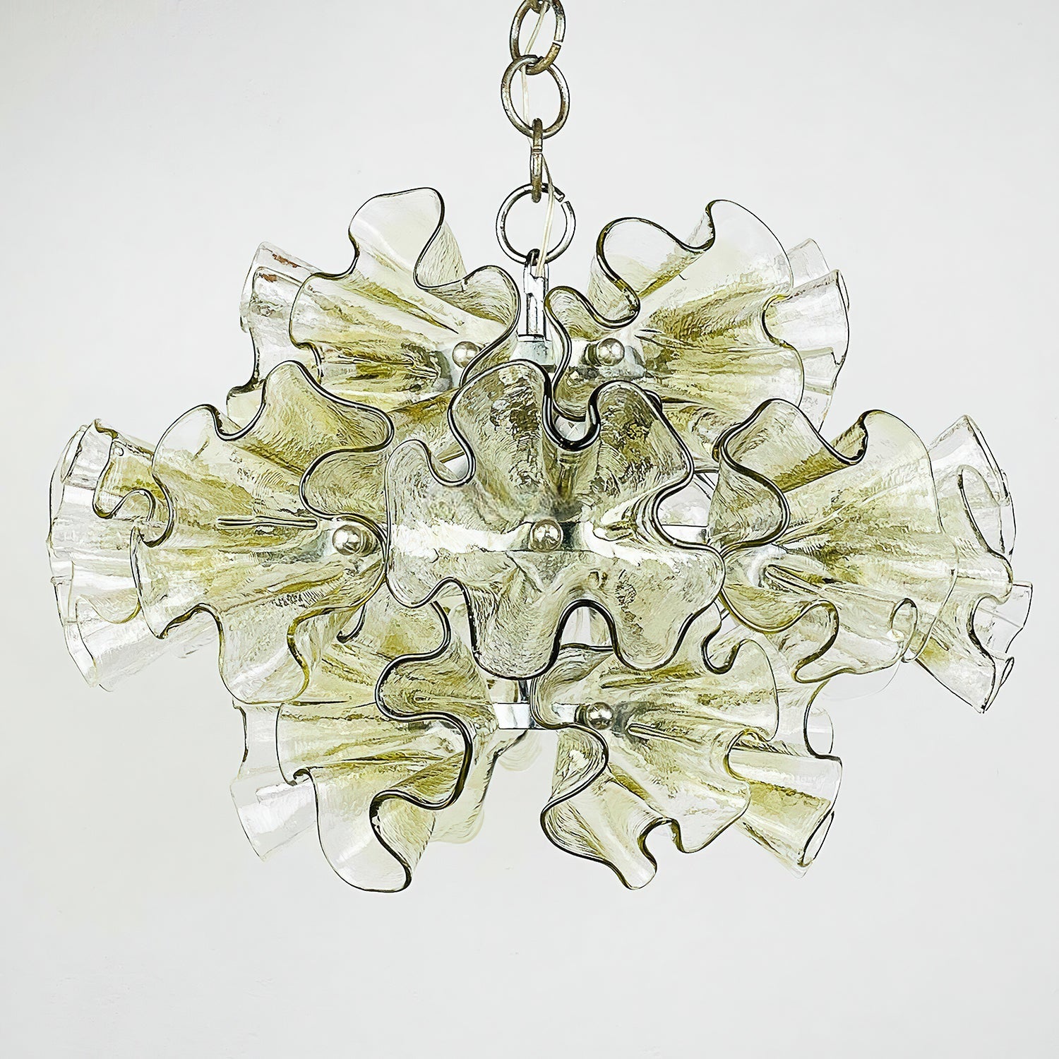 Zerelle Pendant Lamp Ruffled Glass Bloom - Letslighting