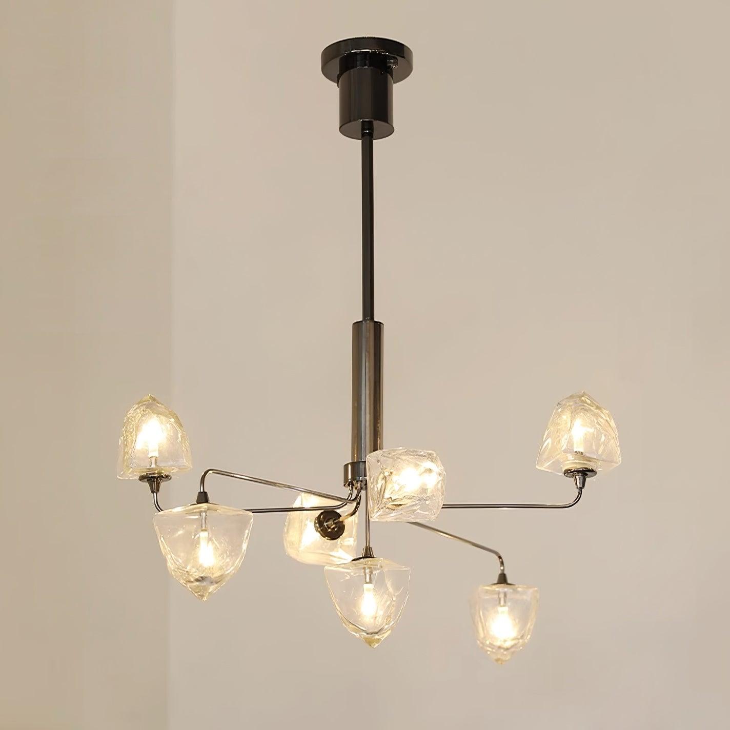 Zevin Chandelier Glass Gold Elegant - Letslighting