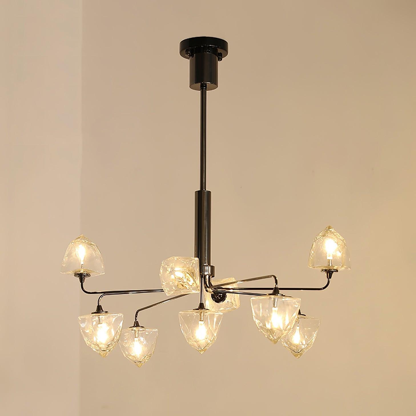 Zevin Chandelier Glass Gold Elegant - Letslighting
