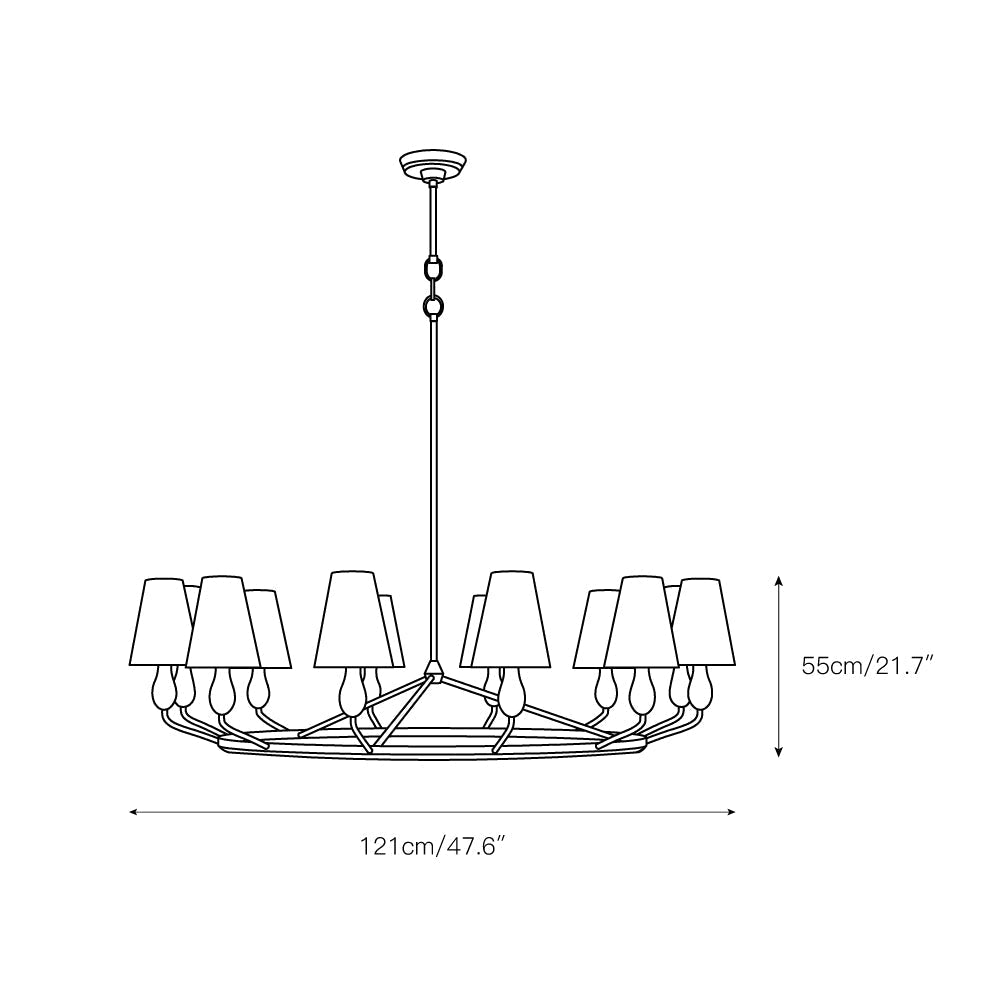 Avlaeir Vintage Industrial Brass Fabric Chandelier - Letslighting