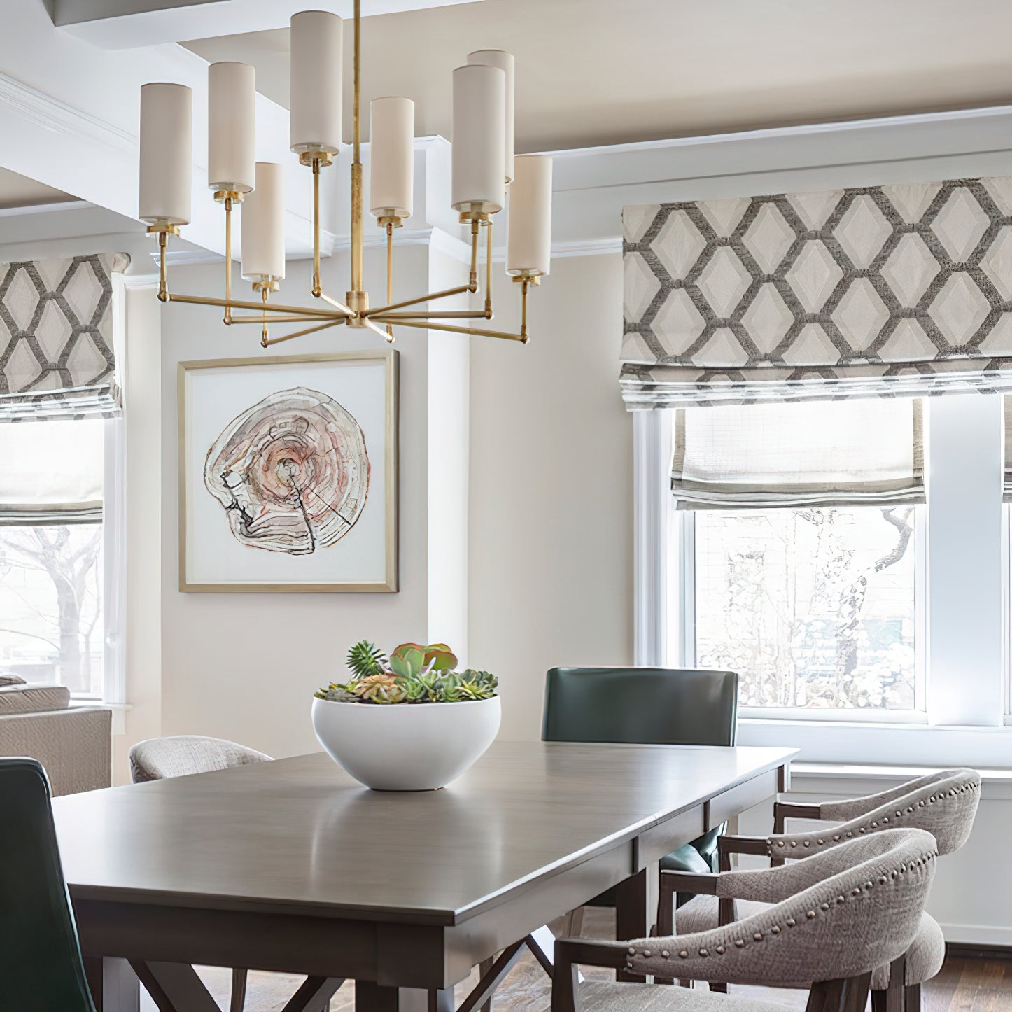 Artemis Chandelier Brass Fabric - Letslighting