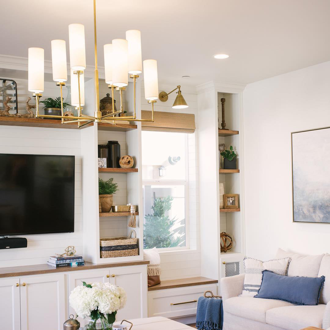 Artemis Chandelier Brass Fabric - Letslighting