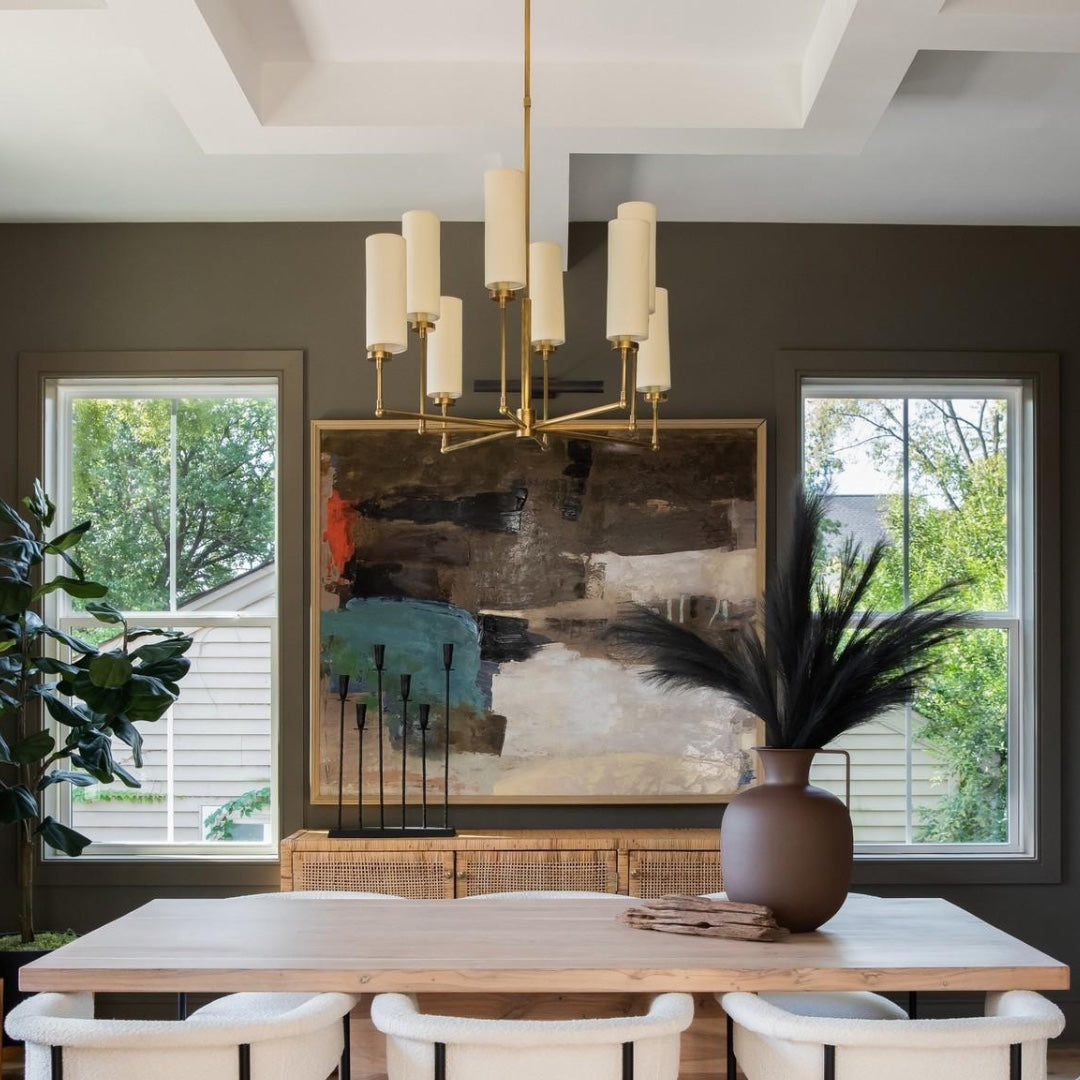 Artemis Chandelier Brass Fabric - Letslighting