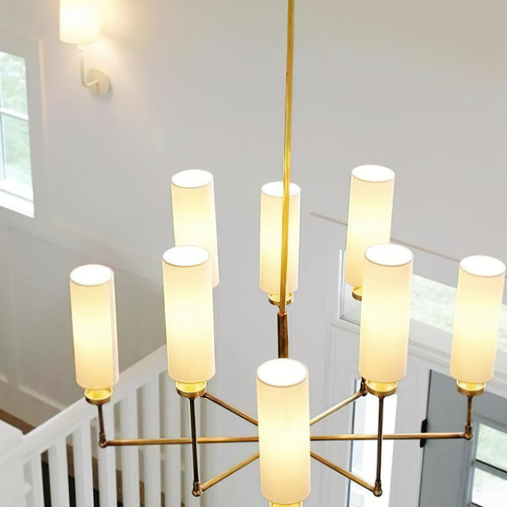 Artemis Chandelier Brass Fabric - Letslighting