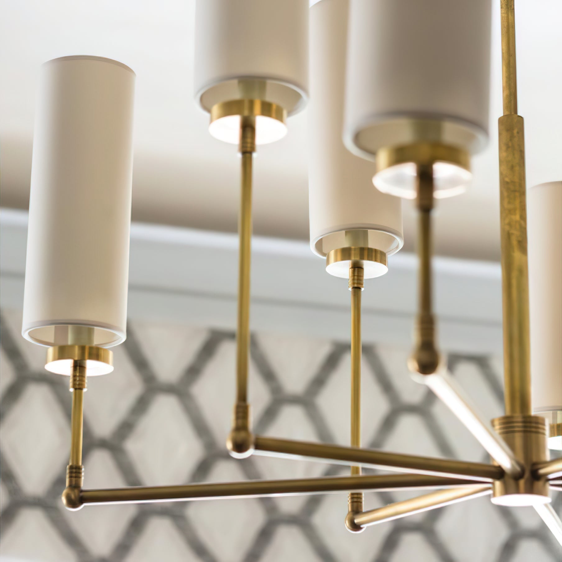 Artemis Chandelier Brass Fabric - Letslighting