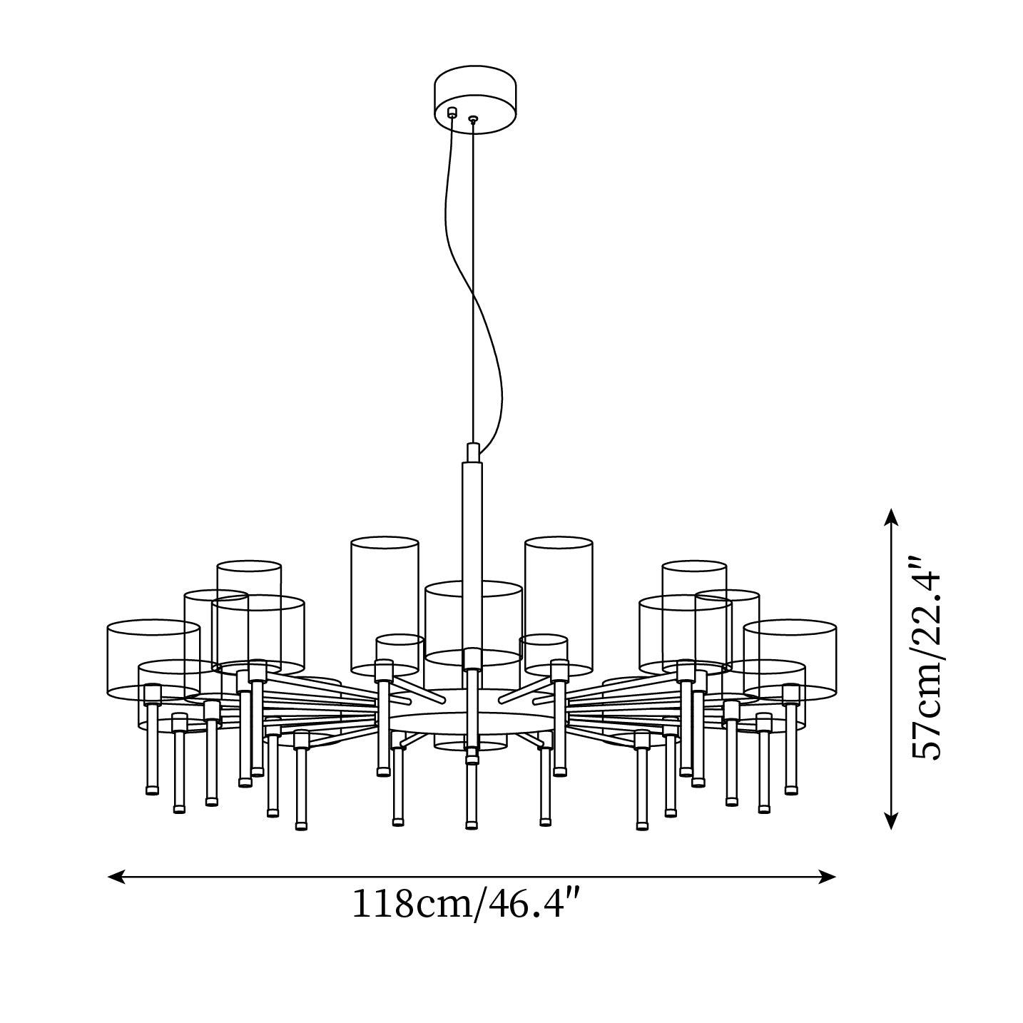 Zonia Chandelier Glass Cylinder Array Chrome - Letslighting