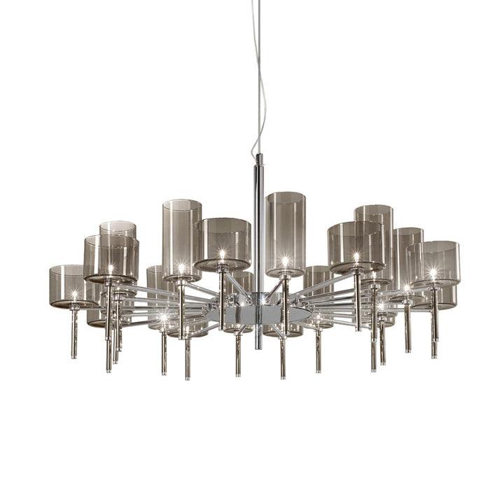 Zonia Chandelier Glass Cylinder Array Chrome - Letslighting