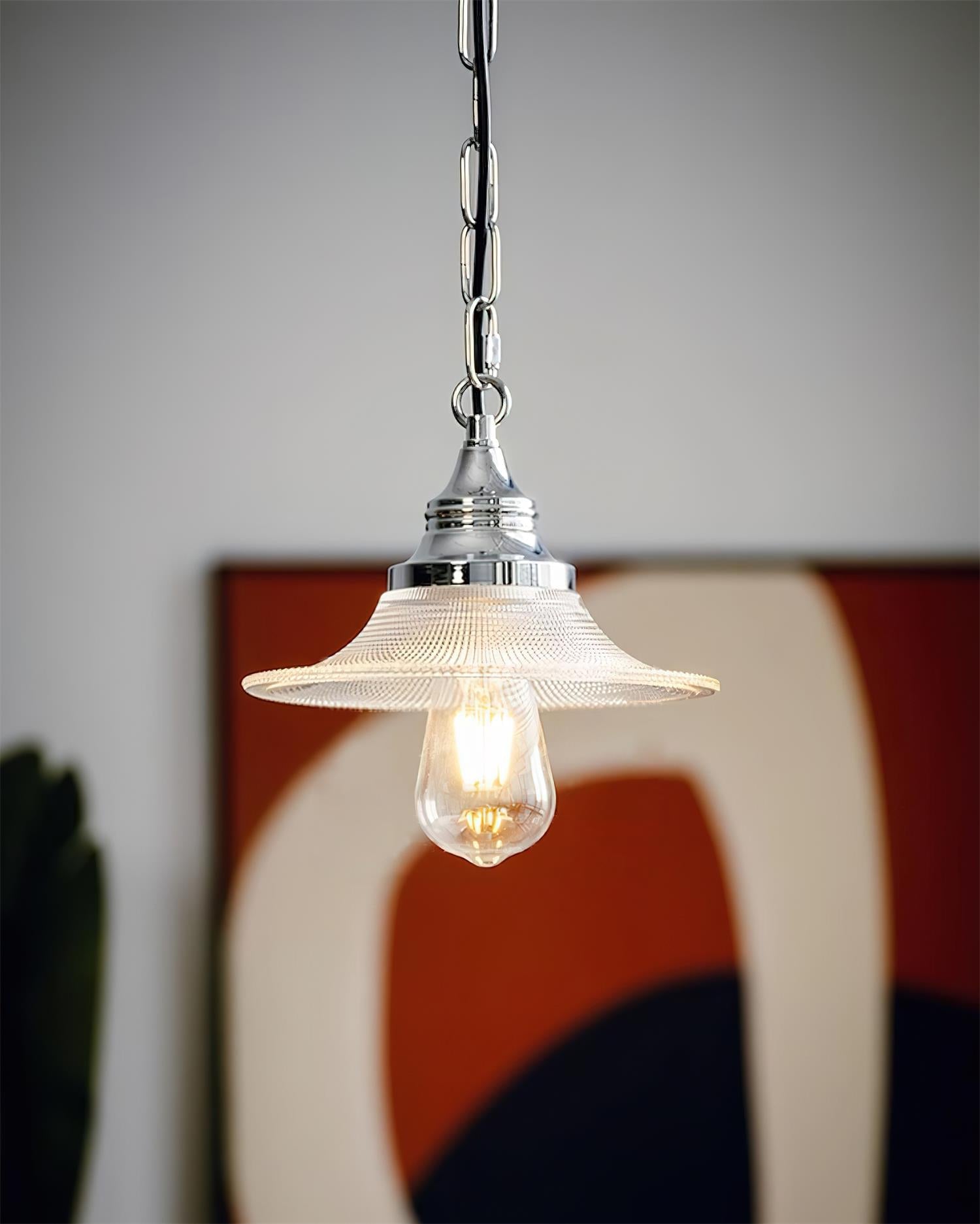 Zowie Pendant Lamp Prismatic Glass & Chrome - Letslighting