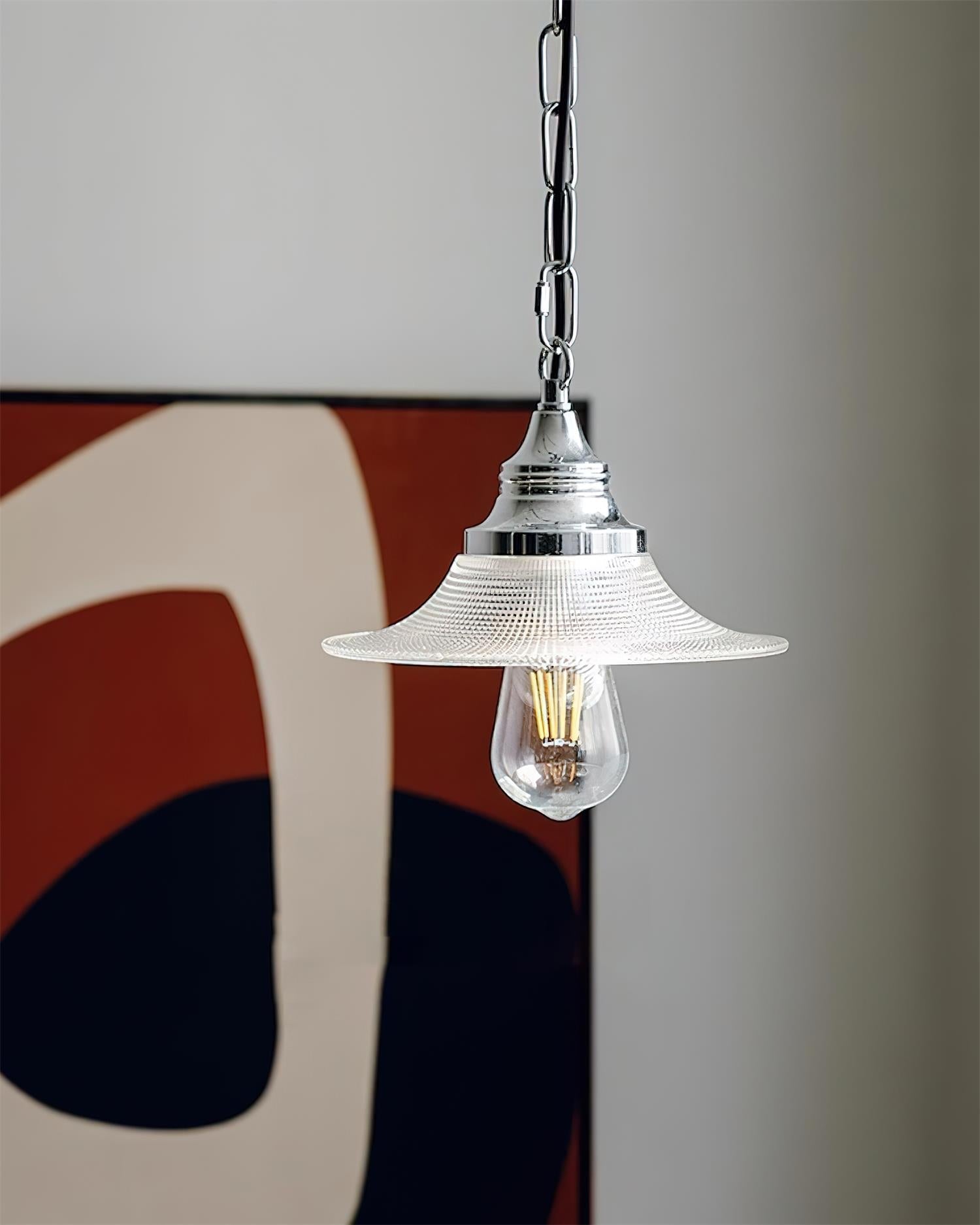 Zowie Pendant Lamp Prismatic Glass & Chrome - Letslighting