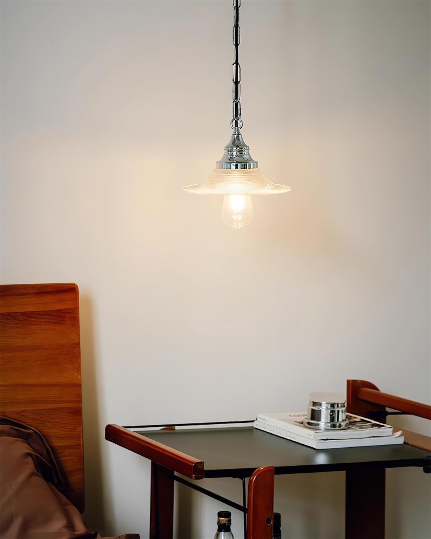 Zowie Pendant Lamp Prismatic Glass & Chrome - Letslighting