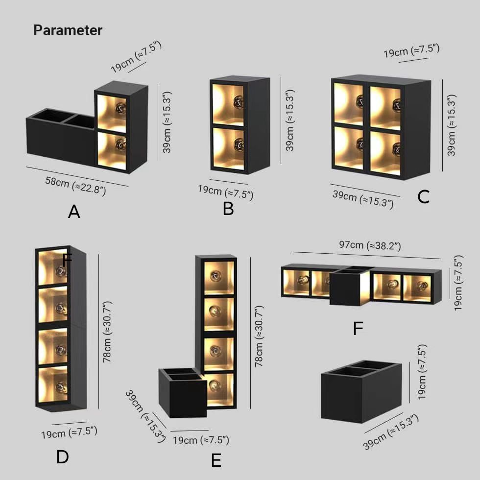 Ray Modern Cube Square Metal Glass Outdoor Wall Lamp