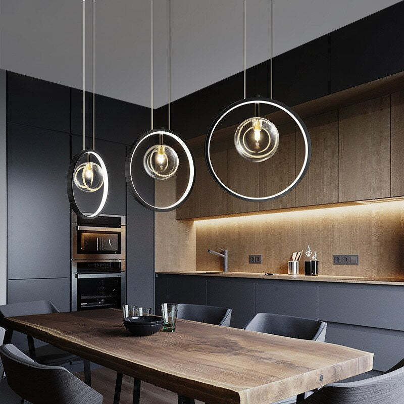 Nordic Glass Bubbles LED Modern Pendant Light For Dining Room