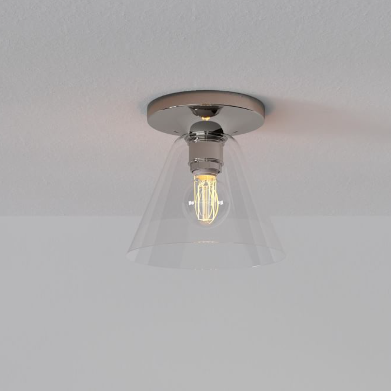 Cone Flush Mount Glass Ceiling Light Modern