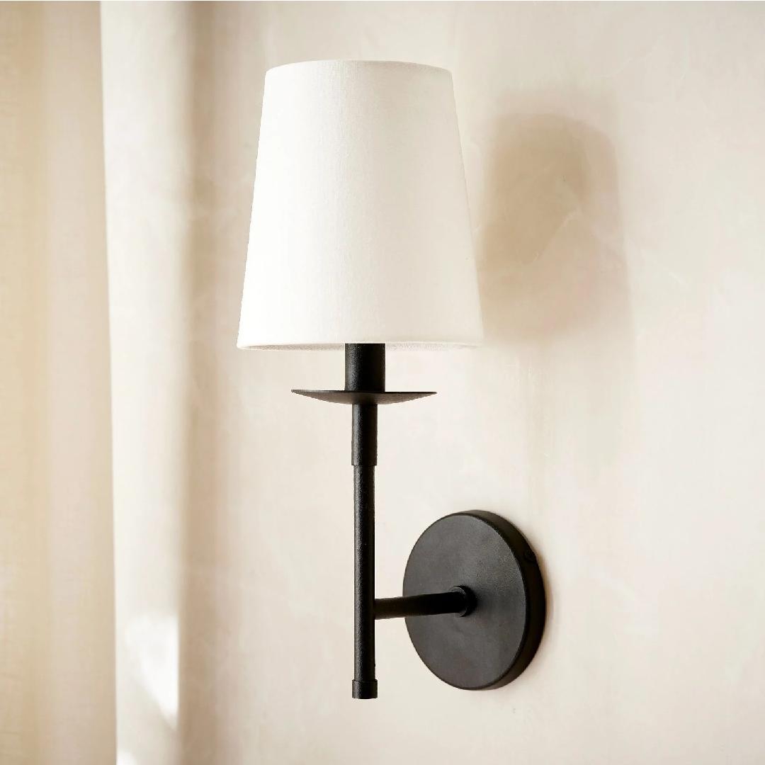 Lodge Brass Fabric Wall Light