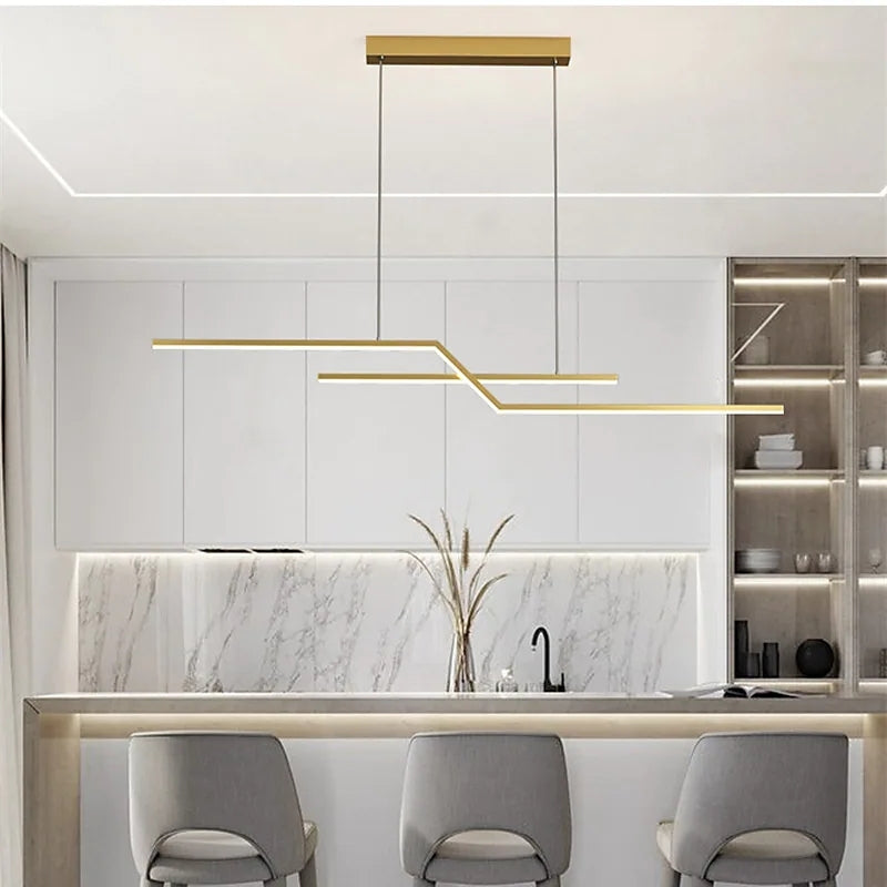 Arisha Parallel Fold Linear Pendant Light Living Room - Letslighting