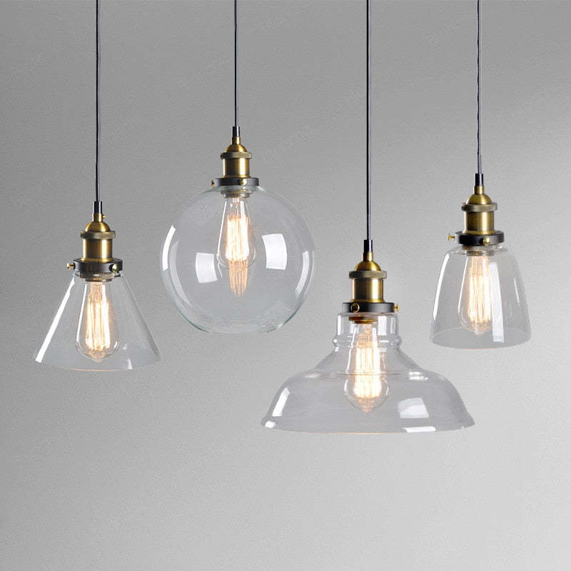 Arisha Industrial /Glass Pendant Light Dining Room - Letslighting