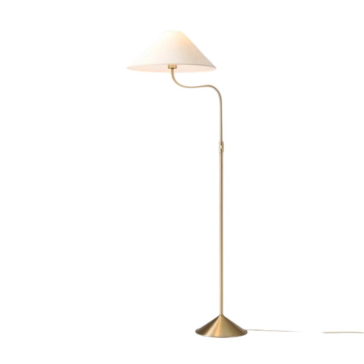 Lithe Linen Shade Floor Lamp Contemporary Living Rooms