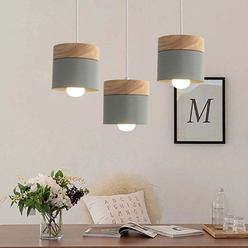 Valentina Modern Can Shape /Wood Pendant Light - Letslighting