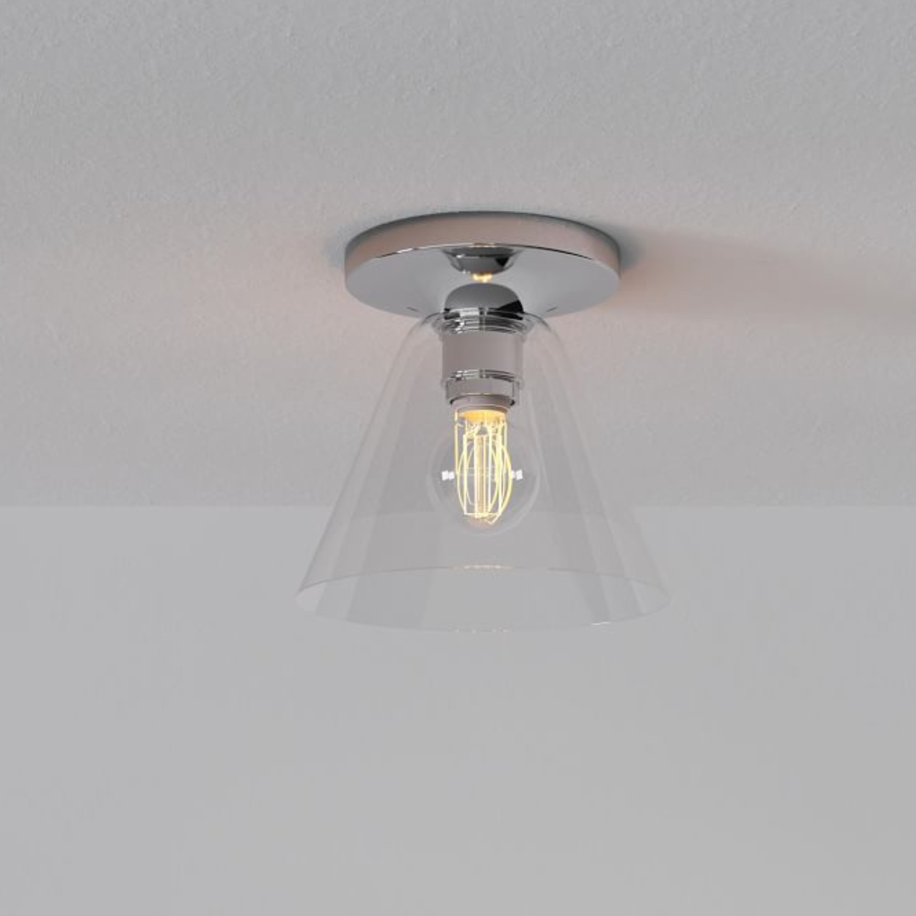 Cone Flush Mount Glass Ceiling Light Modern
