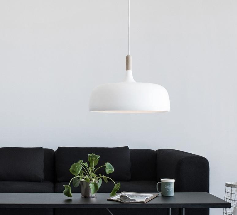 Lustra Pendant Lamp White Shade Wood - Letslighting
