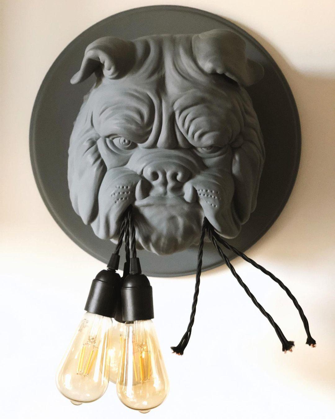 Lustra Wall Lamp Bulldog Sculpture Whimsical - Letslighting