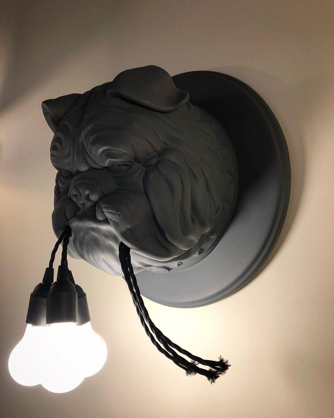 Lustra Wall Lamp Bulldog Sculpture Whimsical - Letslighting