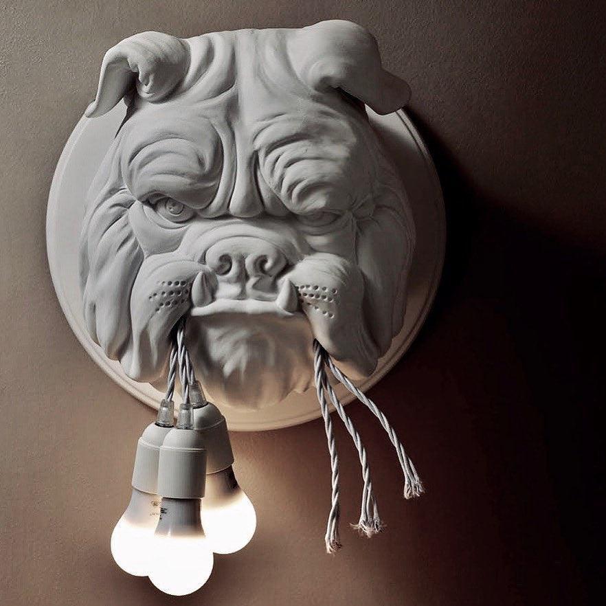 Lustra Wall Lamp Bulldog Sculpture Whimsical - Letslighting
