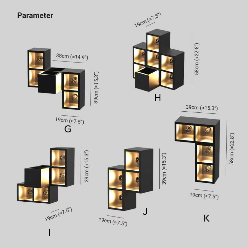 Ray Modern Cube Square Metal Glass Outdoor Wall Lamp