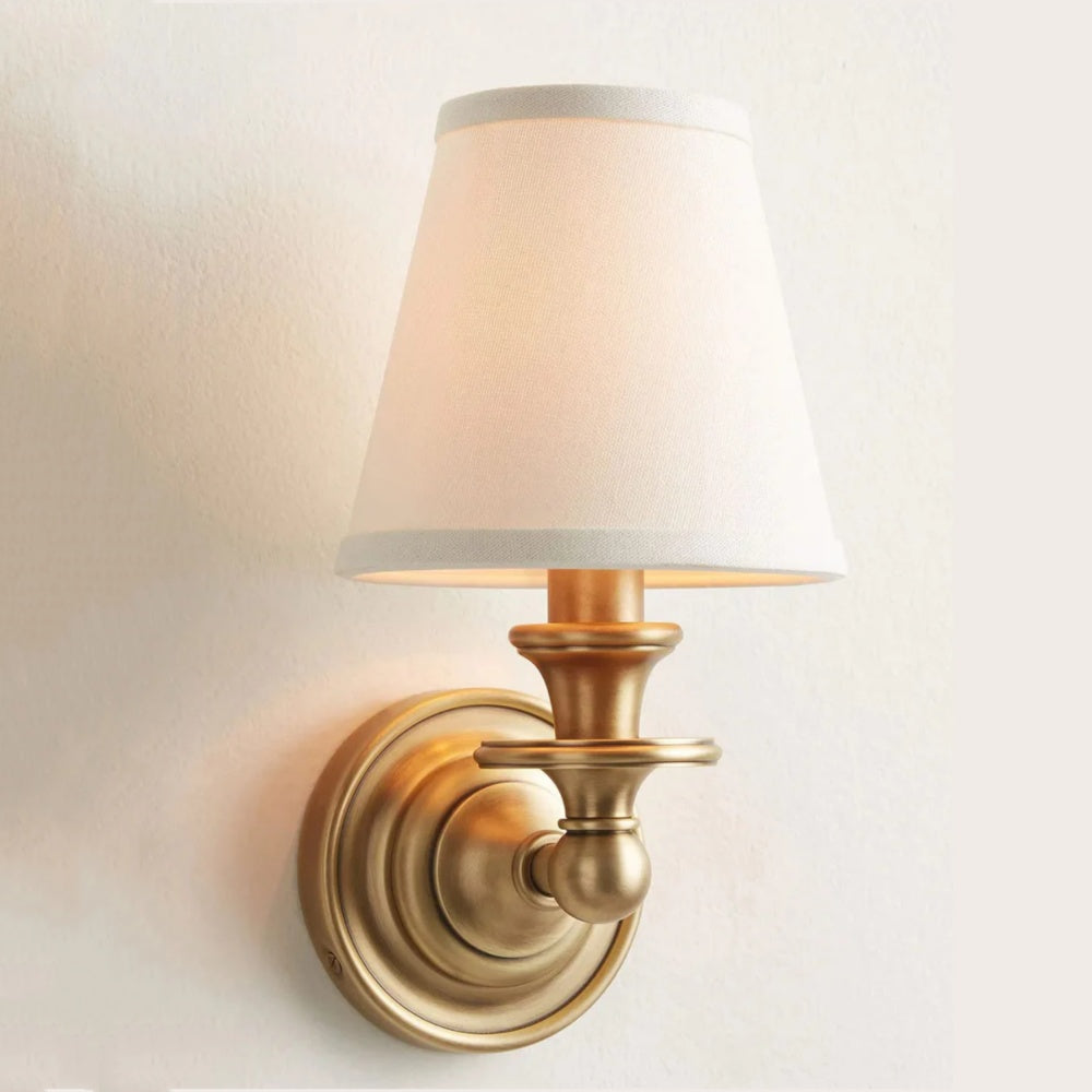 Elite White Fabric Wall Sconce Contemporary Bathrooms