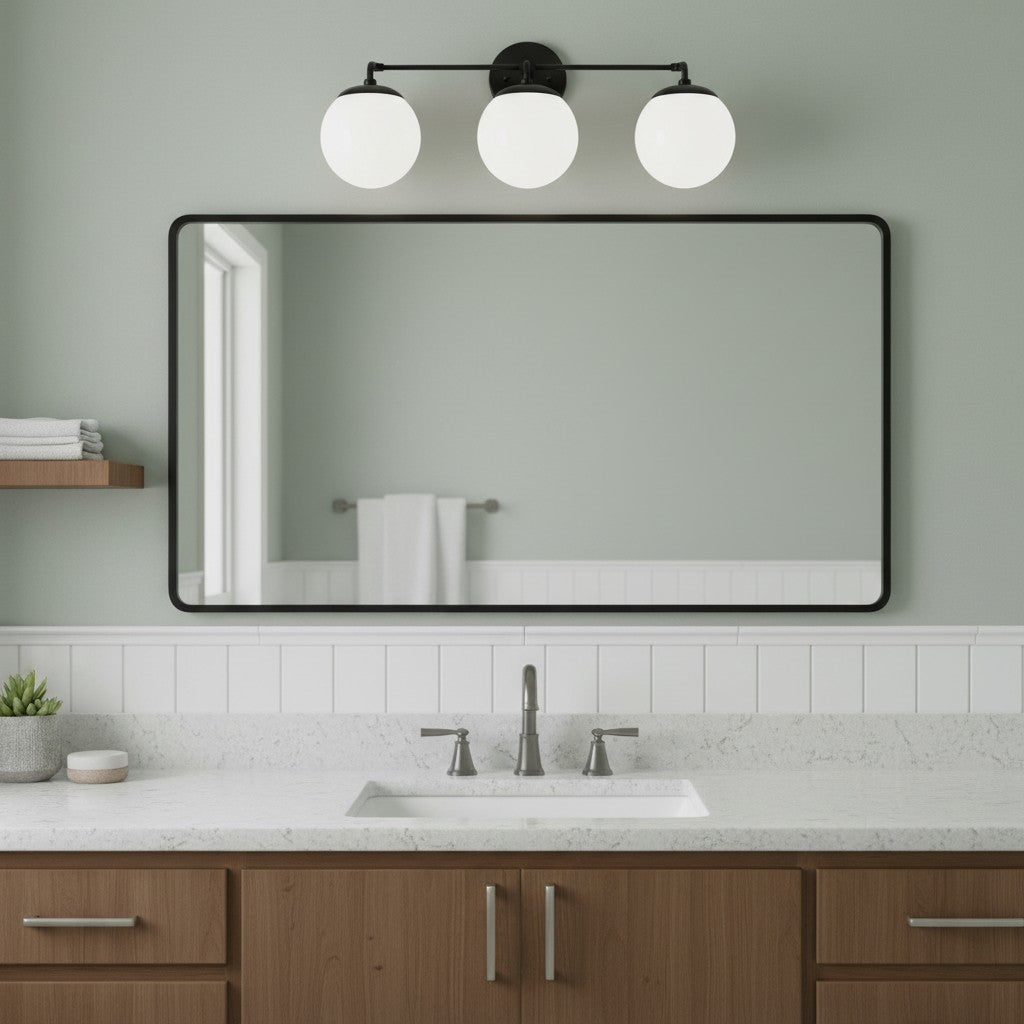 Pearl 2/3-Light Wall Sconce Milk Glass Hallway