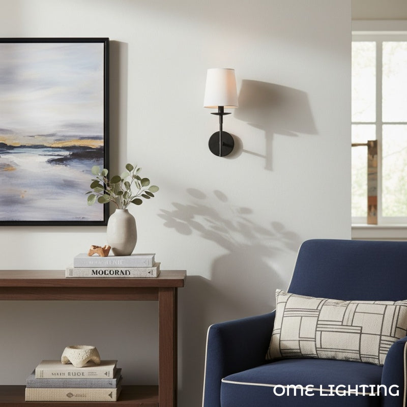 Lodge Brass Fabric Wall Light