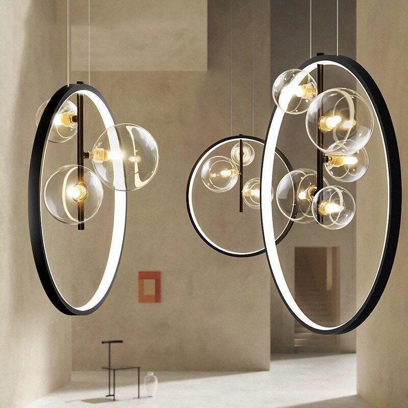 Nordic Glass Bubbles LED Modern Pendant Light For Dining Room
