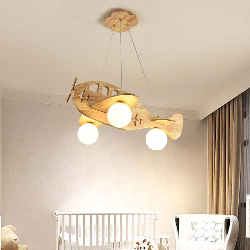 Arisha Vintage Airplane Shape Pendant Light, Wood - Letslighting