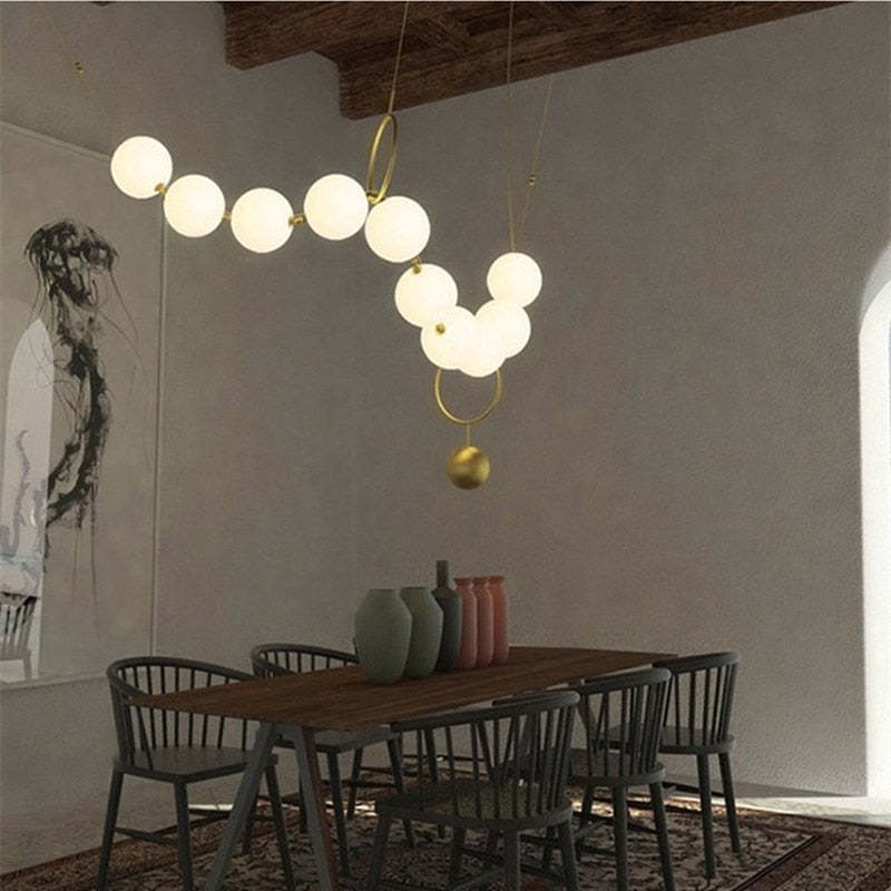 Valentina Postmodern Loft Ball Pendant Lamp Creative Necklace Design