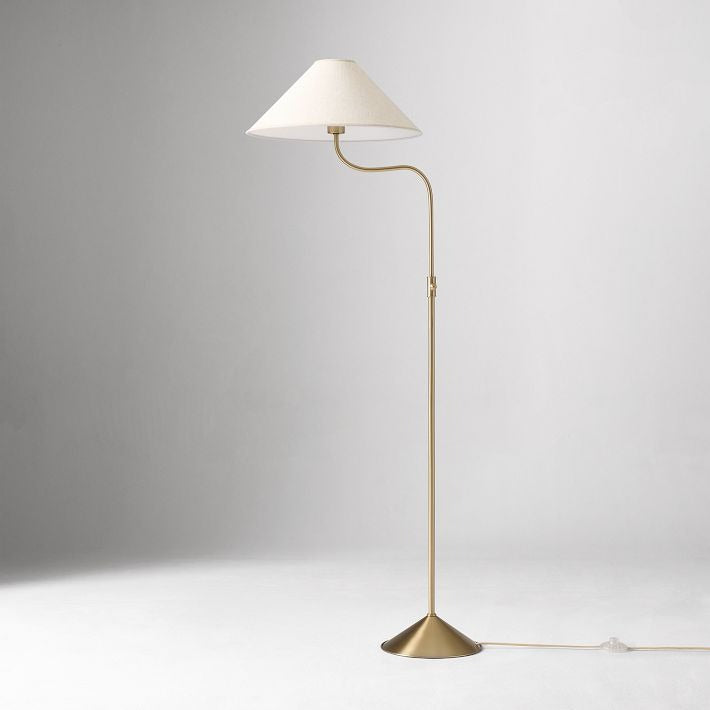 Lithe Linen Shade Floor Lamp Contemporary Living Rooms