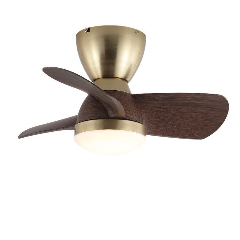 Elora Minimalist Brass Wood Ceiling Fan Light - Letslighting