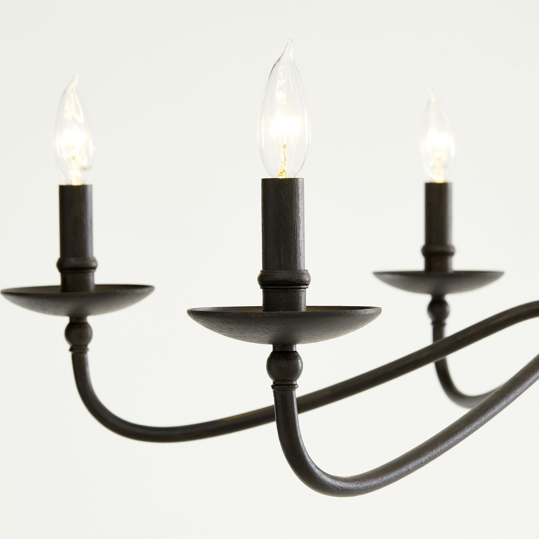 Lodge Minimalist Rustic Iron Candle Chandelier Hallway