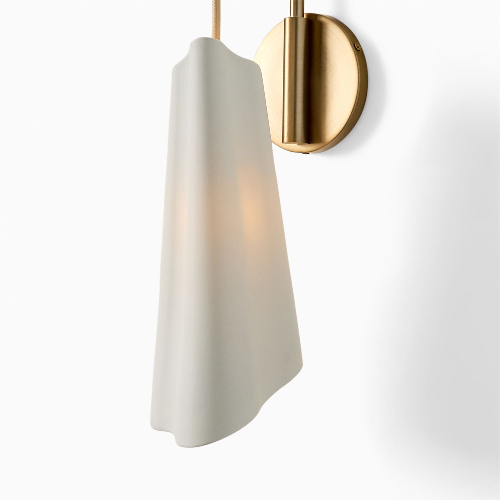 Slant Vintage Ceramic Wall Sconce Modern Brass Living Room