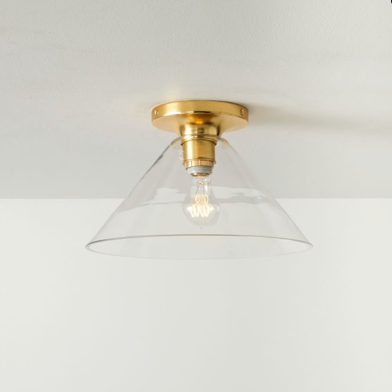 Cone Flush Mount Glass Ceiling Light Modern