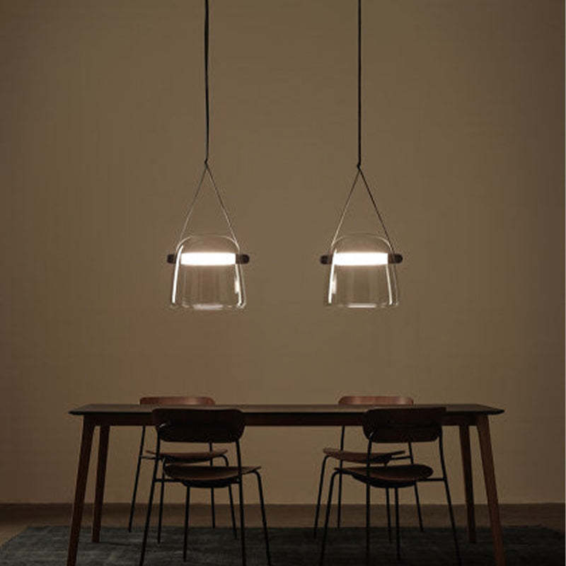 Valentina Modern Nordic Leather Glass Pendant Light Bedroom - Letslighting
